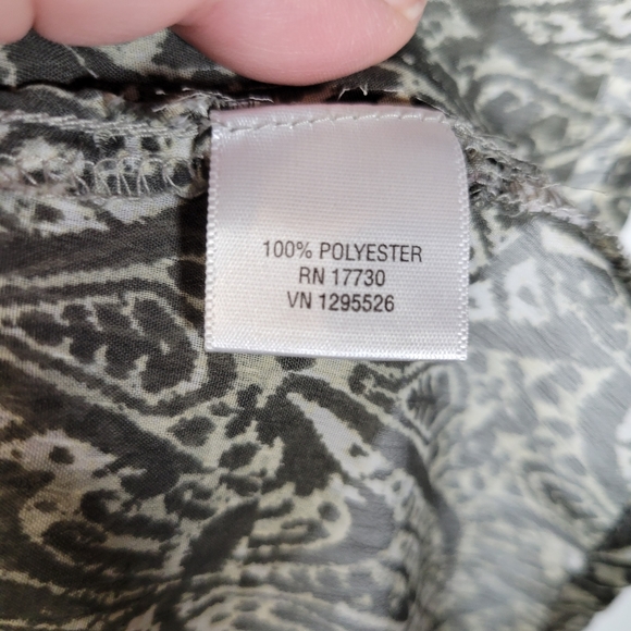 Converse One Star green sheer print sleeveless blouse Size XS - Picture 7 of 9